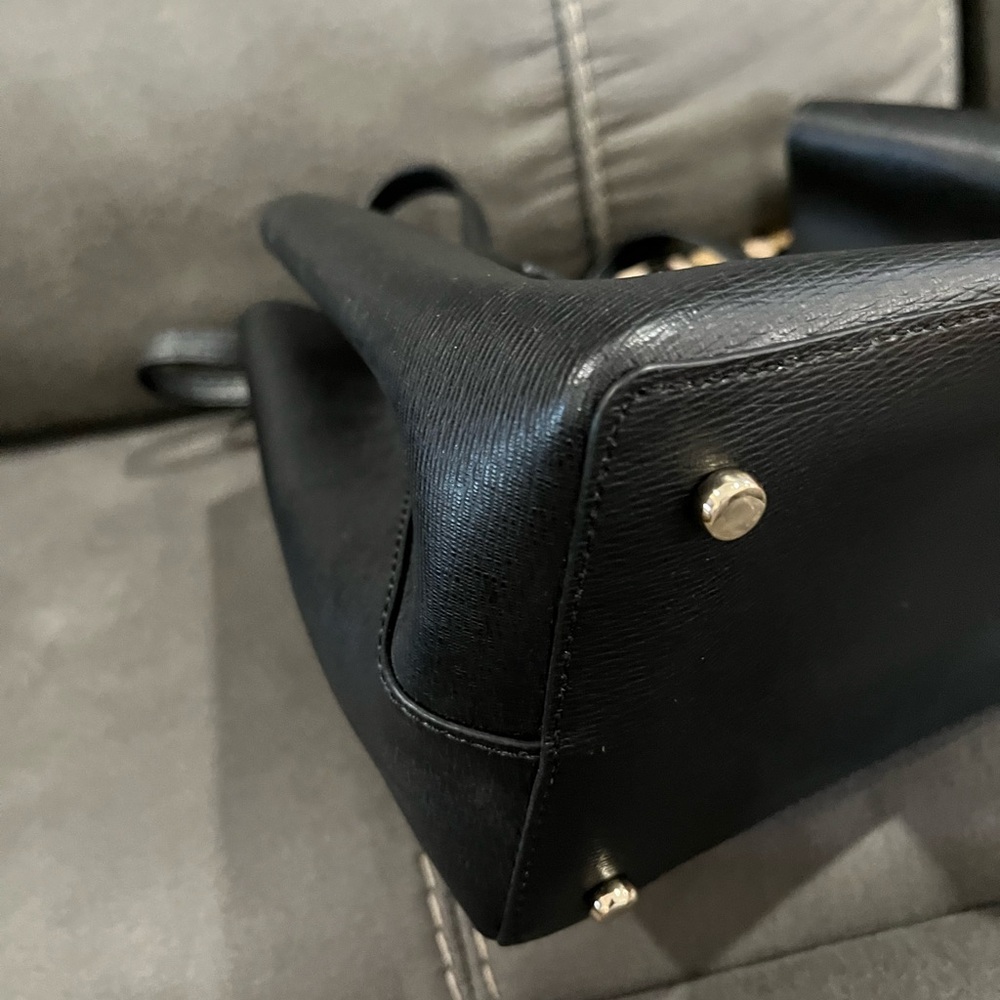 Kate Spade Black Satchel with Leopard Print Inside - Picture 7 of 9